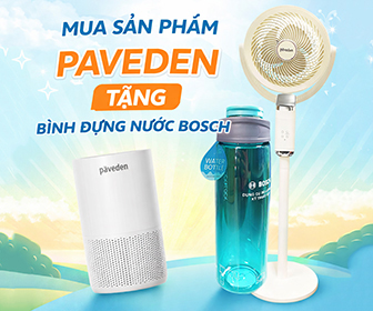 Mua sản phẩm Paveden tặng bình đựng nước nhựa Tritan Bosch