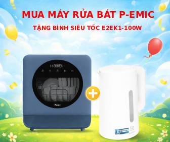 Tặng bình đun siêu tốc Electrolux E2EK1-100W khi mua máy rửa bát P-Emic