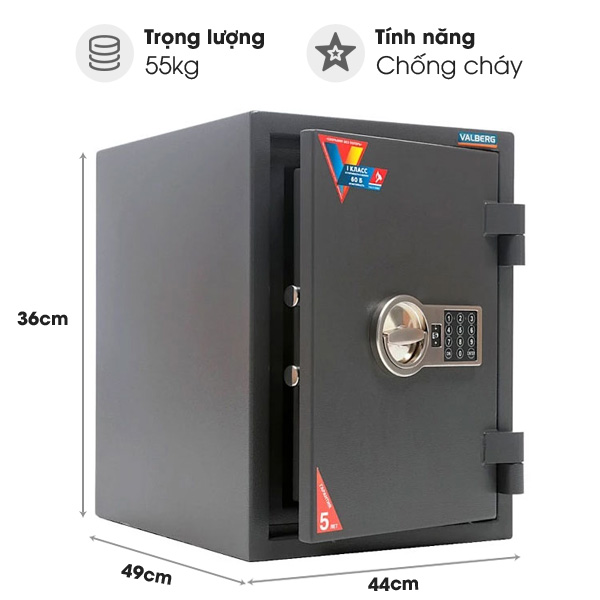 Két sắt Valberg Garant 49 EL chống cháy, chống trộm