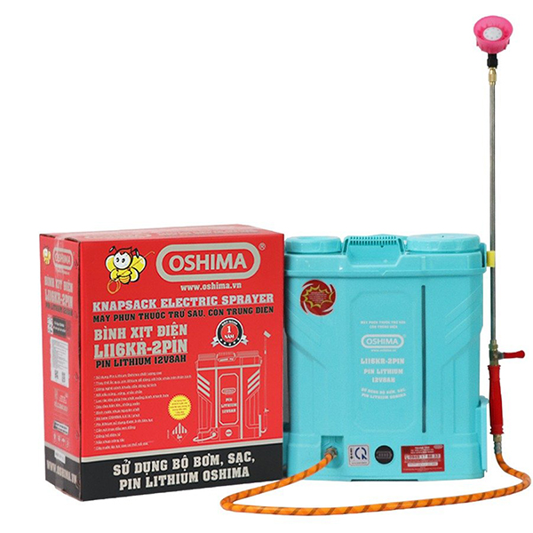 Máy phun thuốc trừ sâu, côn trùng điện Oshima Li16KR (1 pin Lithium)