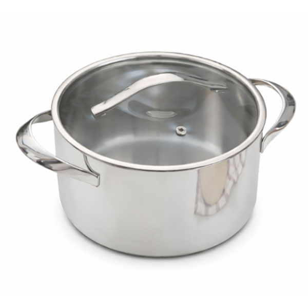 Nồi inox thân đáy liền Tri-Ply Silver Crown KIC-6612 - 20cm