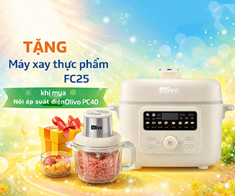 Tặng máy xay thực phẩm đa năng FC25 khi mua nồi áp suất điện đa năng Olivo