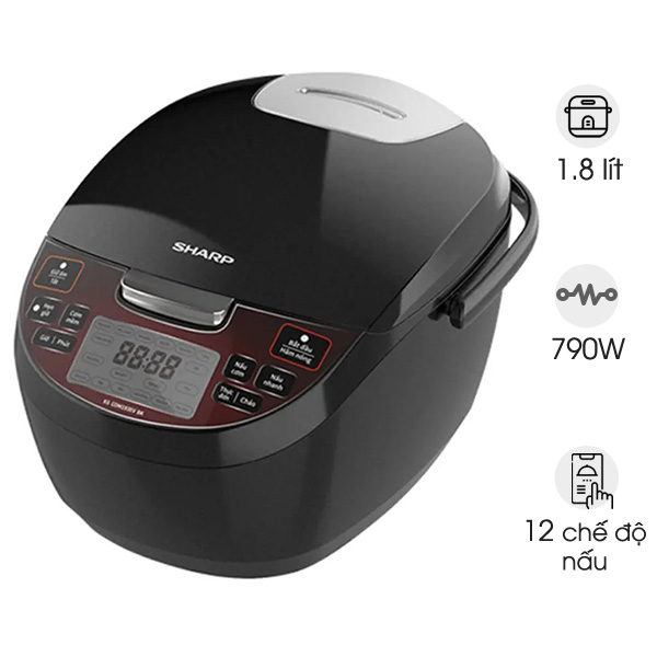 Nồi cơm điện tử Sharp KS-COM193EV-BK - 1.8 lít