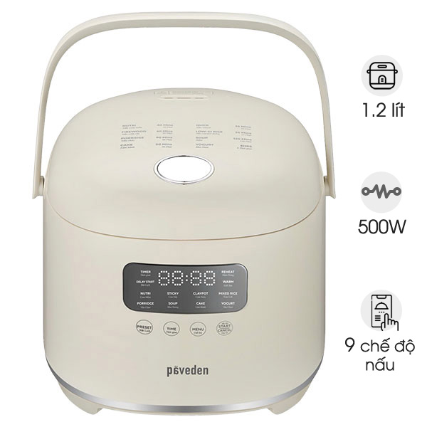Nồi cơm điện tử tách đường Paveden PR-3D12LSBE - 1.2 lít