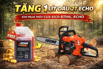 Tặng 1 lít dầu 2T Echo khi mua máy cưa xích STIHL, Echo
