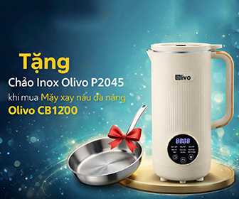 Tặng chảo inox Olivo P2045 khi mua máy xay nấu đa năng Olivo Olivo CB1200