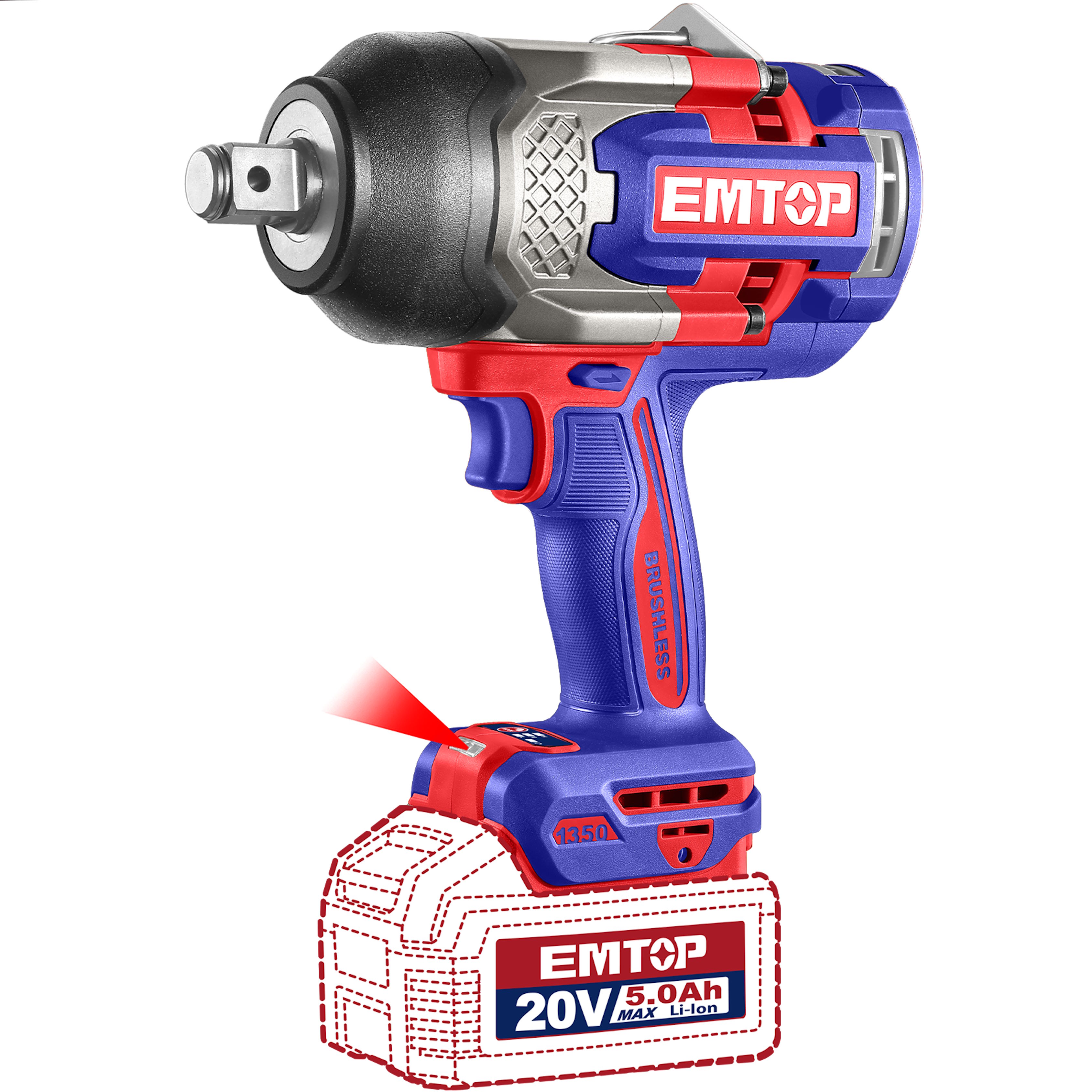 Máy siết bulong pin 20V ECIWL201351 (Chưa pin, sạc)