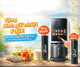 Tặng bình giữ nhiệt Fujie khi mua máy nấu sữa hạt Joyoung