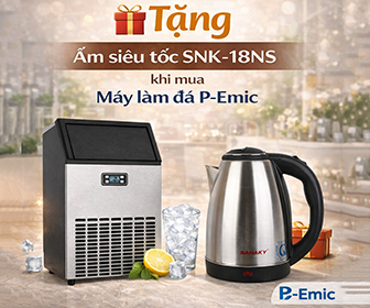 Tặng ấm siêu tốc SNK-18NS khi mua máy làm đá P-Emic