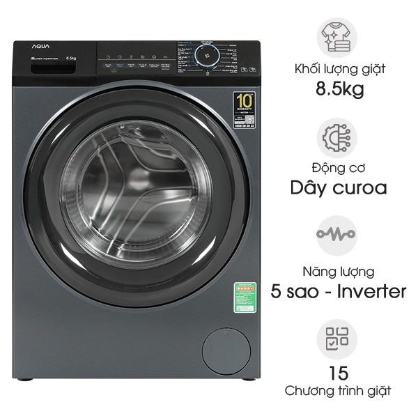 Máy giặt Aqua Inverter 8.5kg AQD-A852J BK