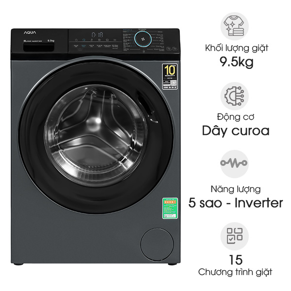 Máy giặt Aqua Inverter 9.5kg AQD-A952J BK