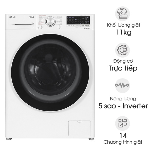 Máy giặt lồng ngang AI LG inverter 11kg FV1411S4WA