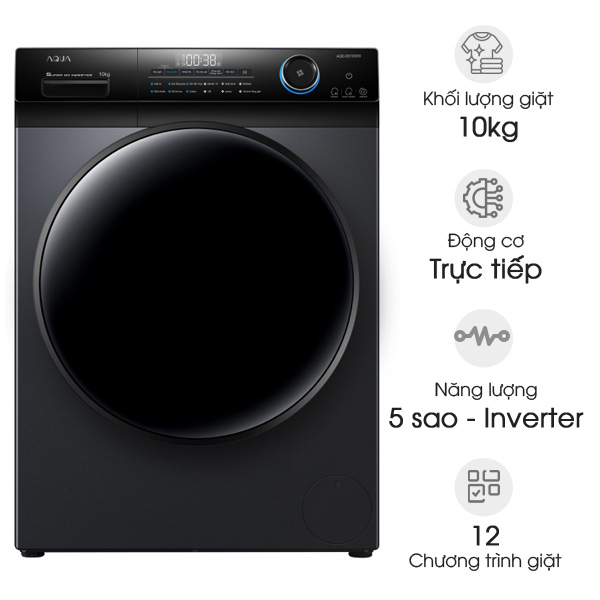 Máy giặt Aqua Inverter 10kg AQD DD1002G.BK