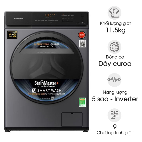 Máy giặt Panasonic Inverter 11.5kg NA-V115FA1LV