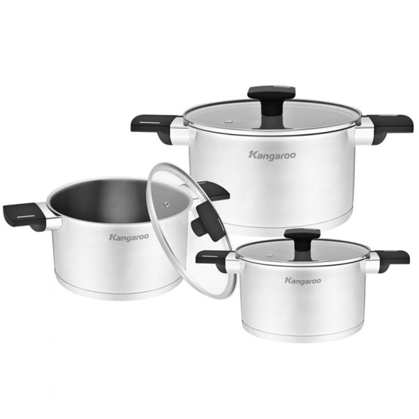 Bộ nồi inox cao cấp 5 lớp Kangaroo KG2IP3S3
