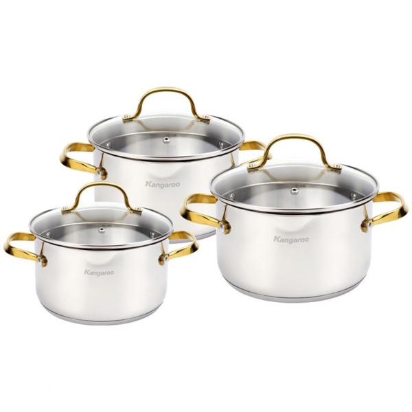 Bộ nồi inox cao cấp 5 lớp Kangaroo KG2IP3S4