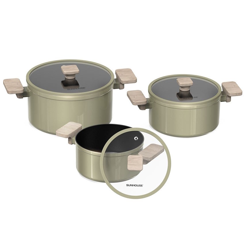 Bộ nồi full-induction Sunhouse Titanium Plasma ST2210P