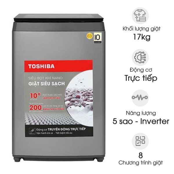 Máy giặt Toshiba Inverter 17kg AW-DUN1800MV(SG)