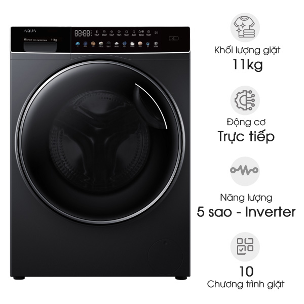 Máy giặt Aqua Inverter 11kg AQD-DW1100J BK