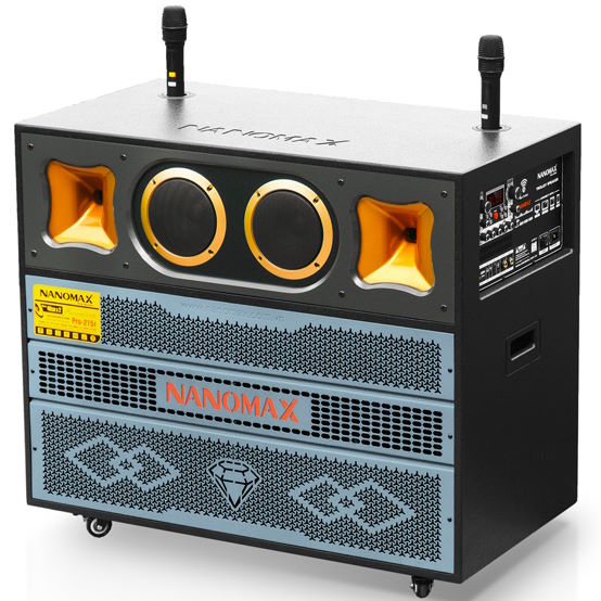 Loa kéo bình và điện Nanomax Pro-215F Bass đôi 40cm 2200w